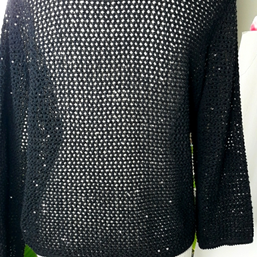Jones New York  Black Crochet Sweater Vest - Picture 3 of 6
